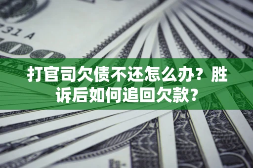 武汉打官司欠债不还怎么办？胜诉后如何追回欠款？