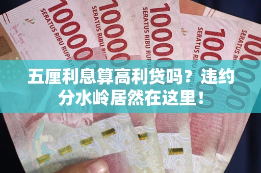 武汉五厘利息算高利贷吗？违约分水岭居然在这里！