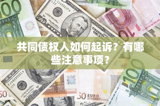 武汉共同债权人如何起诉？有哪些注意事项？